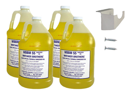 Gallon Kit for Auto Oilers + 4 Gallons of Oil (Screw-on Bracket) Supplies Whitaker Brothers